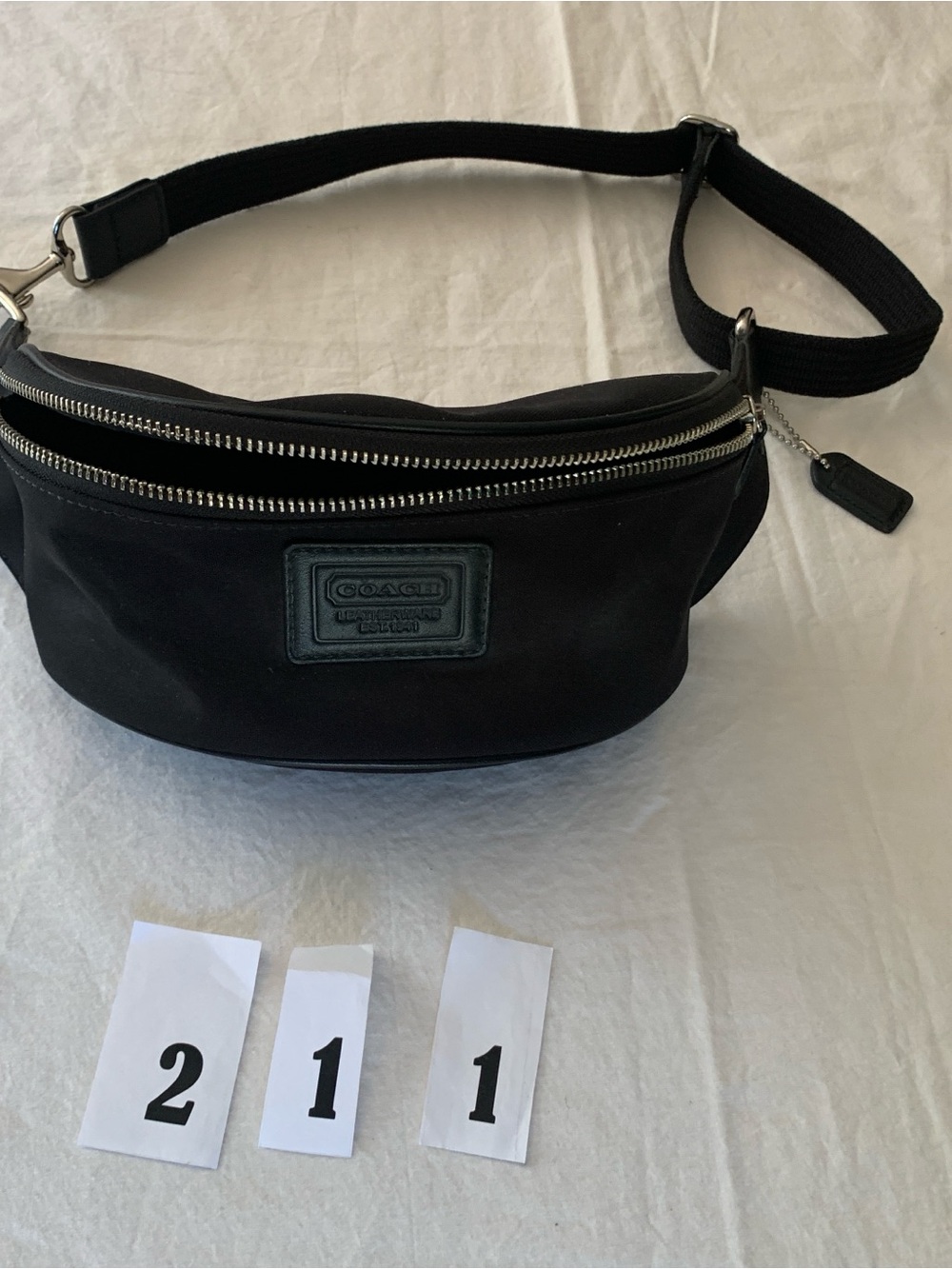 Coach Black Canvas Belt Bag with Silver Hardware - Picture 7 of 7